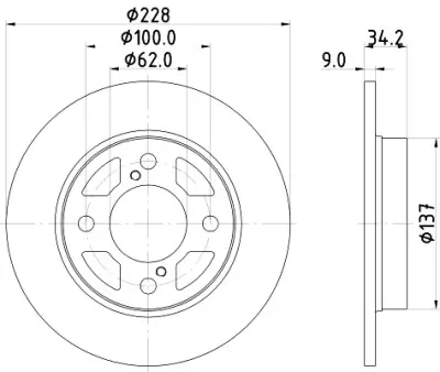 Disco de freno HELLA 8DD 355 132-041 Stock Limitado